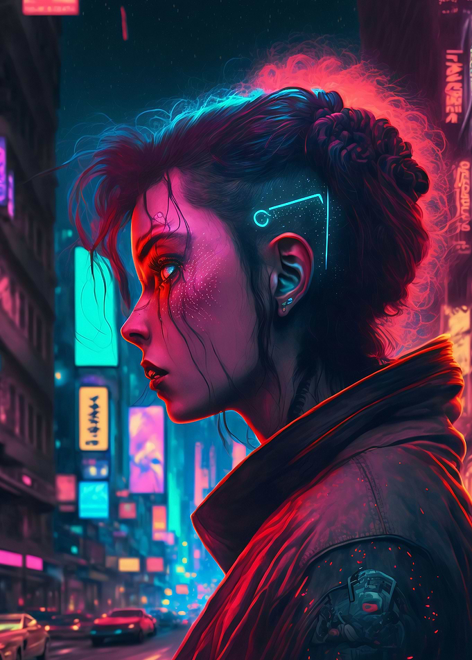 Neon Cyberpunk Girls 001