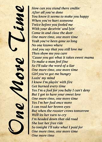 One More Time Lyrics