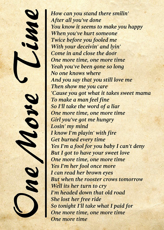 One More Time Lyrics
