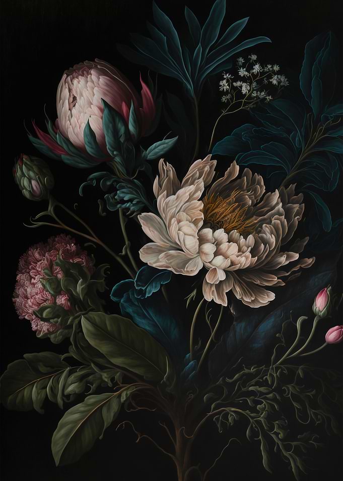 Dark moody victorian roses
