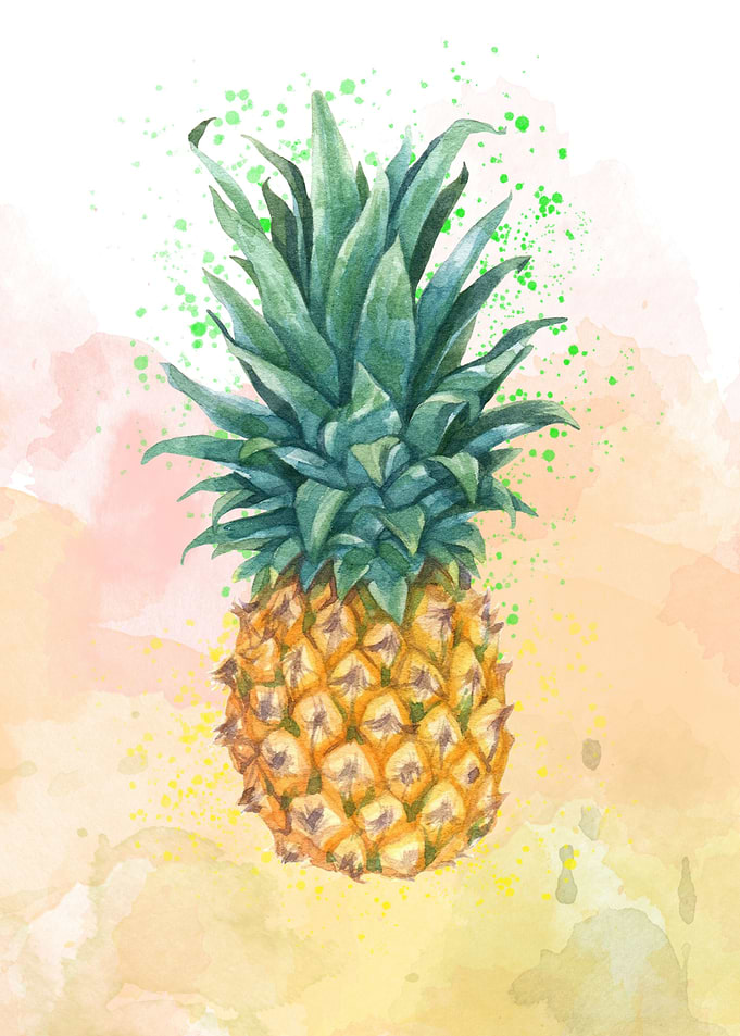 pineapple watercolor