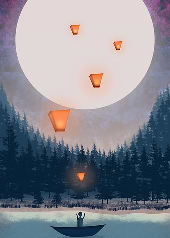 moon and lamp paint