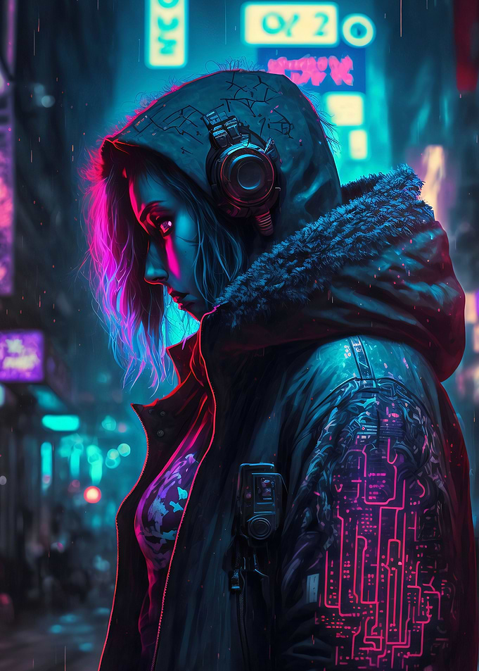 Neon Cyberpunk Girls 002