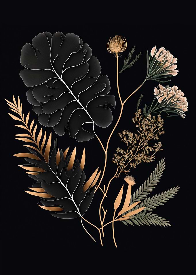 Minimalist Dark Botanical