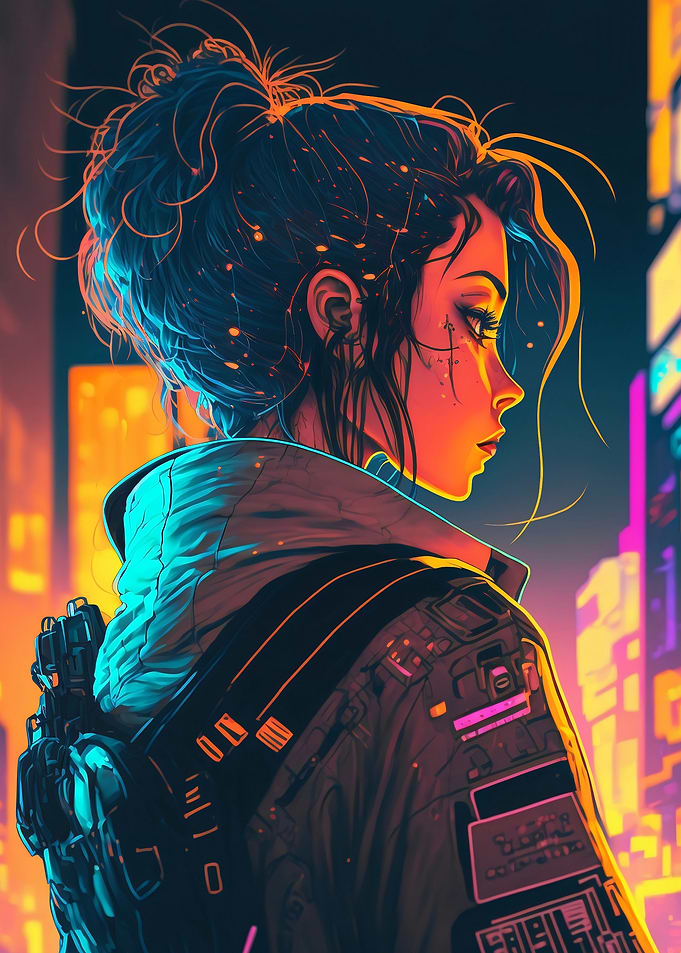 Neon Cyberpunk Girls 009