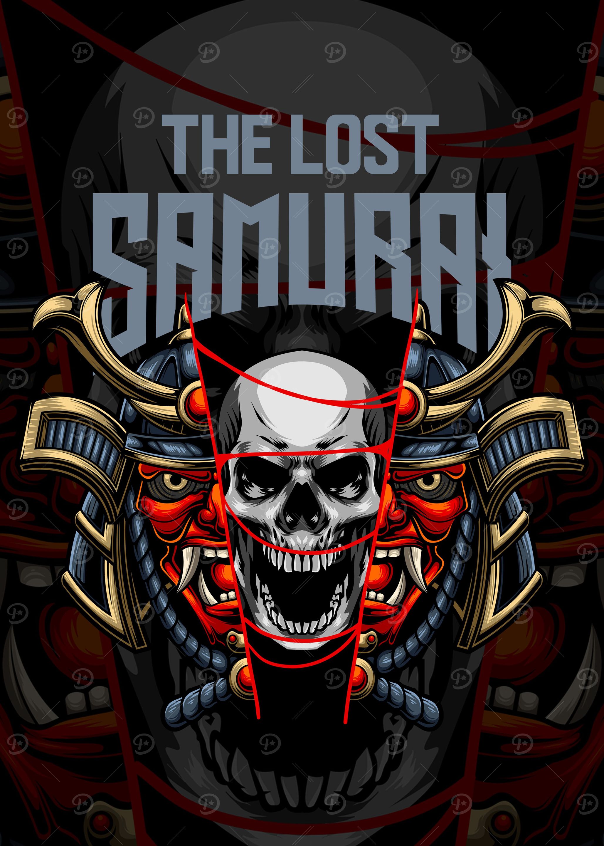 Samurai and skull