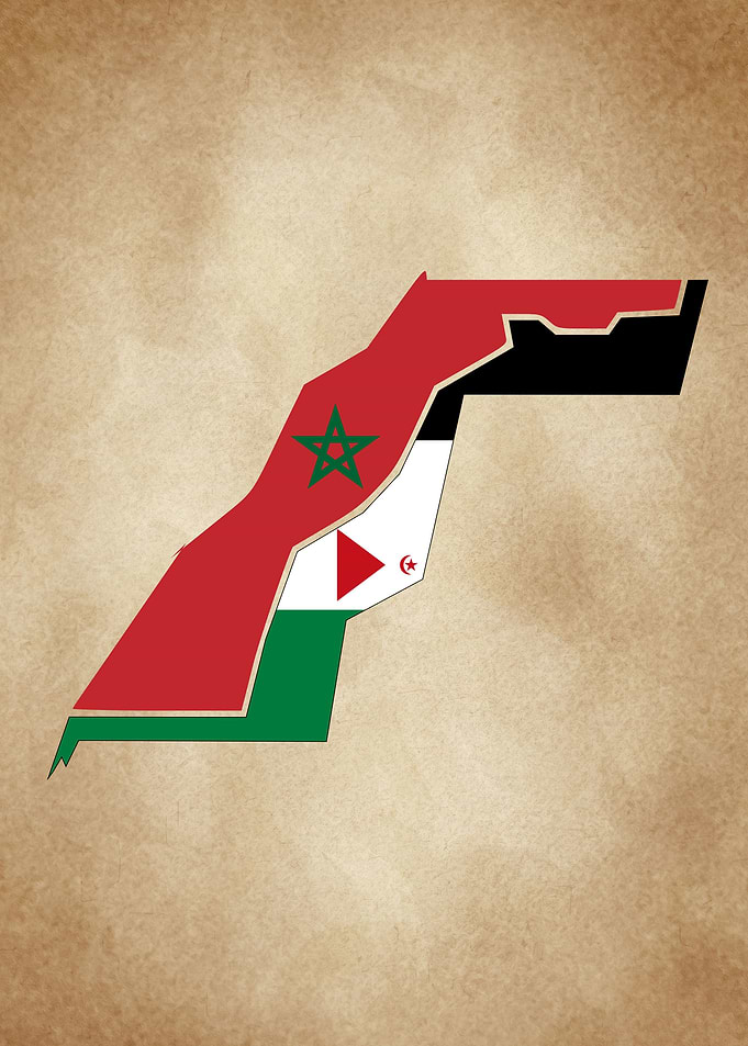 Western Sahara map vintage
