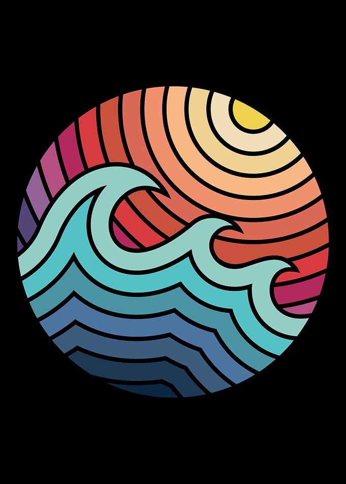 Waves Sunset illusions