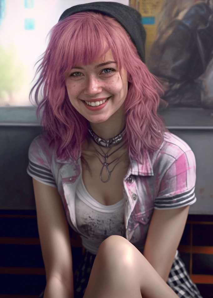 Pink Haired Emo Chick