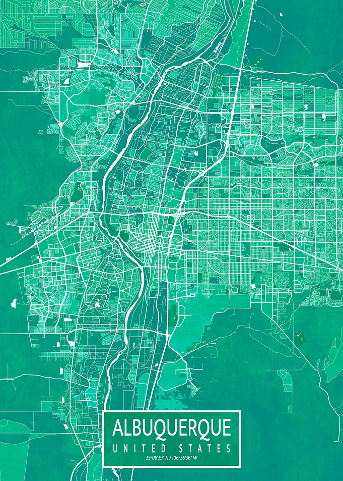 Albuquerque Map Watercolor