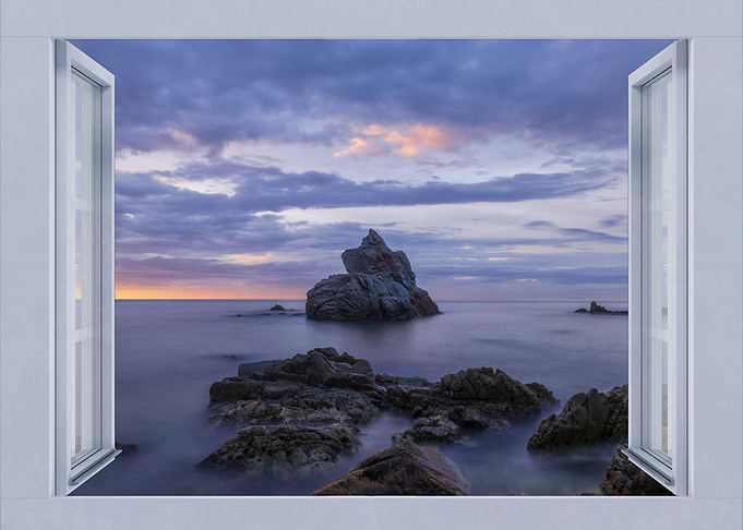 Open window sea landscape