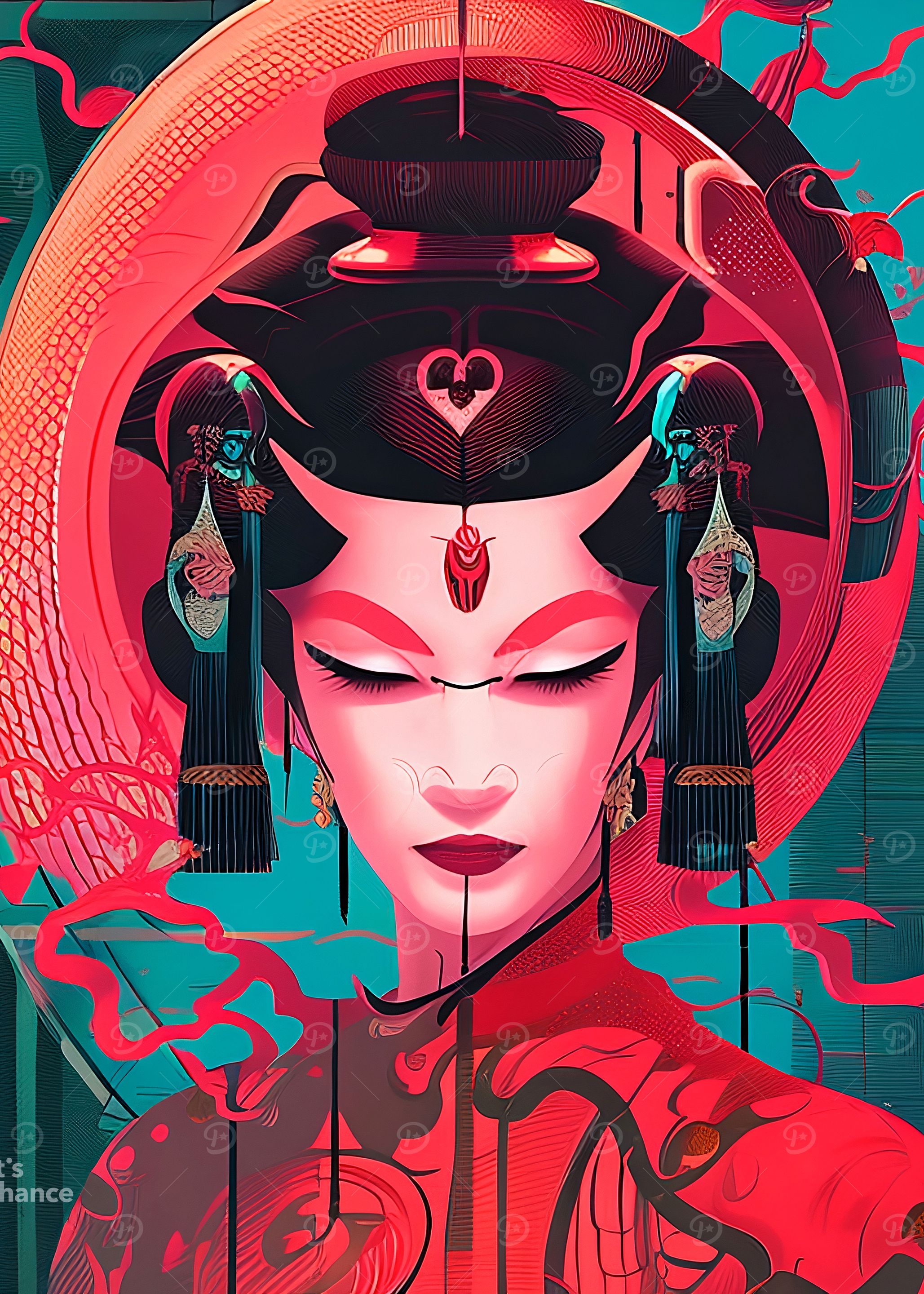 Geisha wall art Portrait