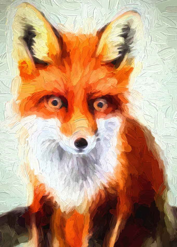 Oil Fox Portrait