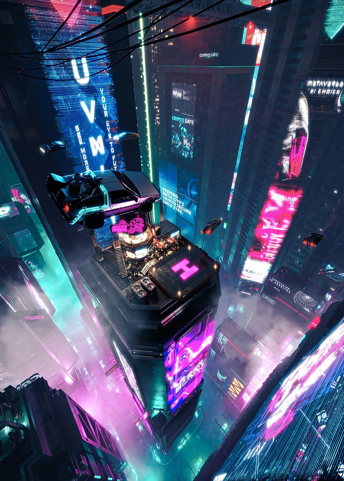 Dystopian Neon City