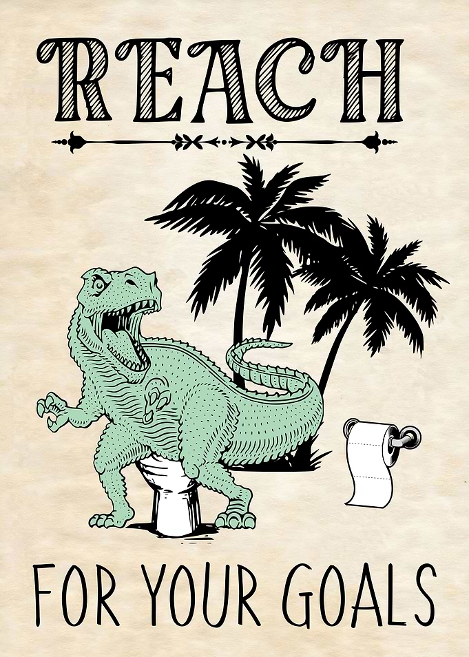 FUNNY BATHROOM T REX