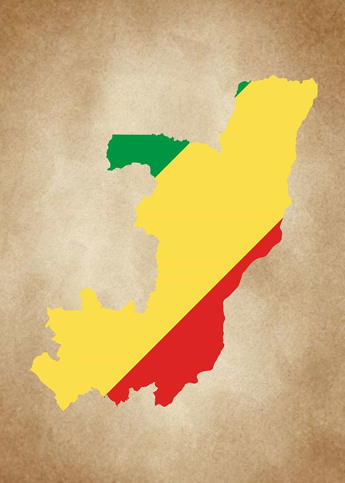 Congo map vintage