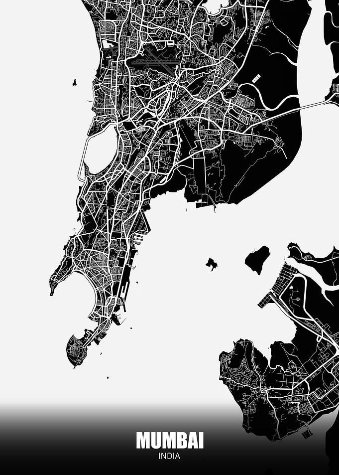 Mumbai India Dark Map