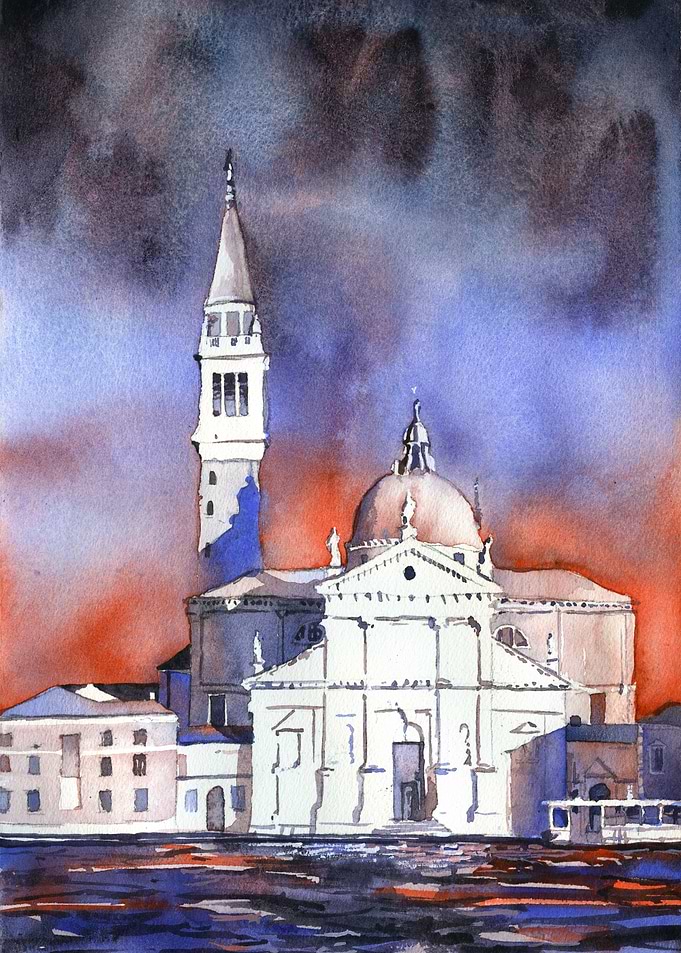 Venice Italy sunset art