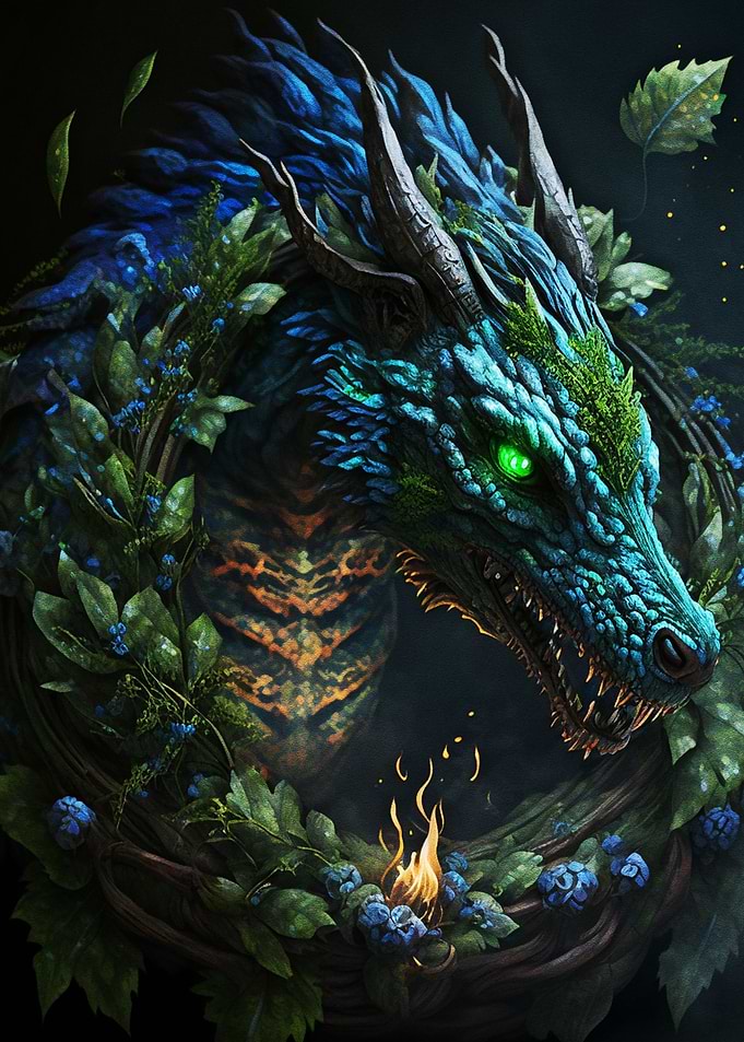 Painting Green Dragon