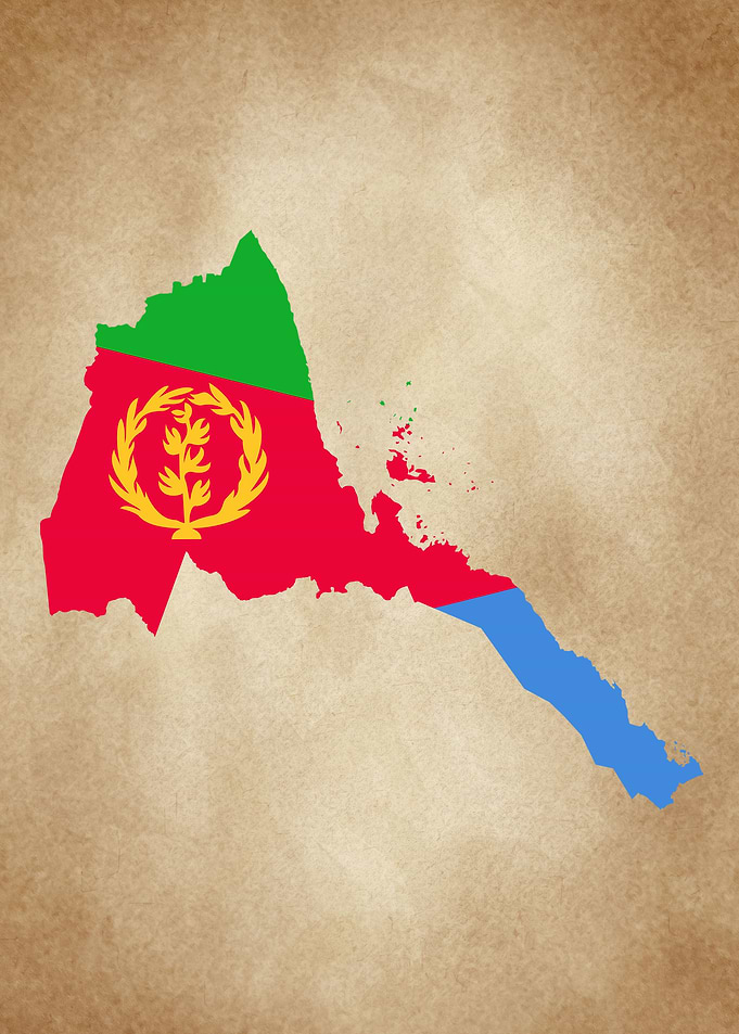 Eritrea map vintage