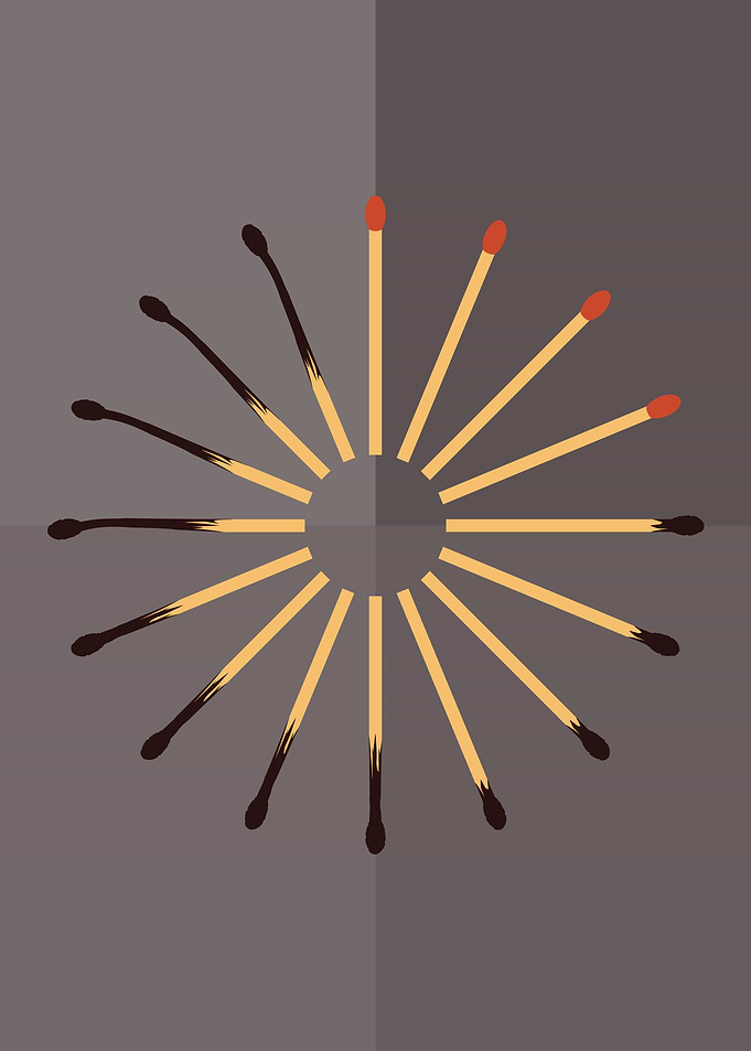 Burning match