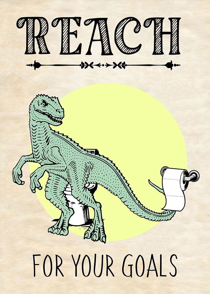 FUNNY BATHROOM RAPTOR