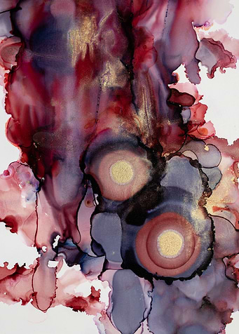 Black and burgundy ink