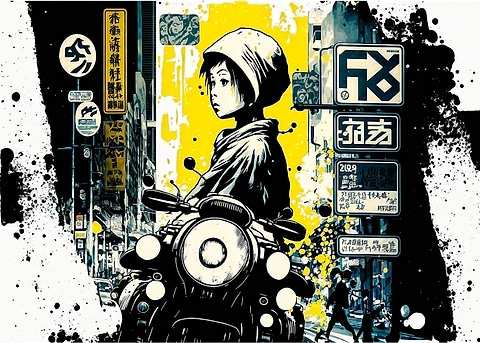 Tokyo Street Girl — metal poster wall art