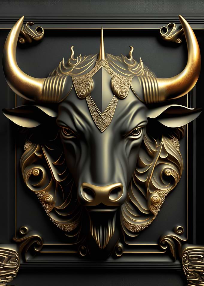 King Bull Golden Art Deco