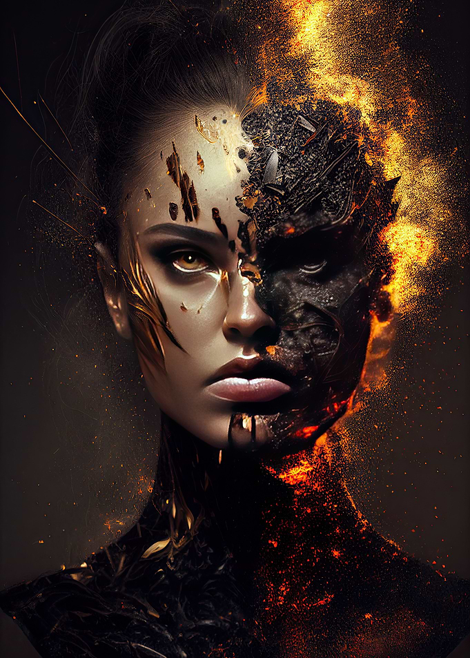 Burning Woman burnt face