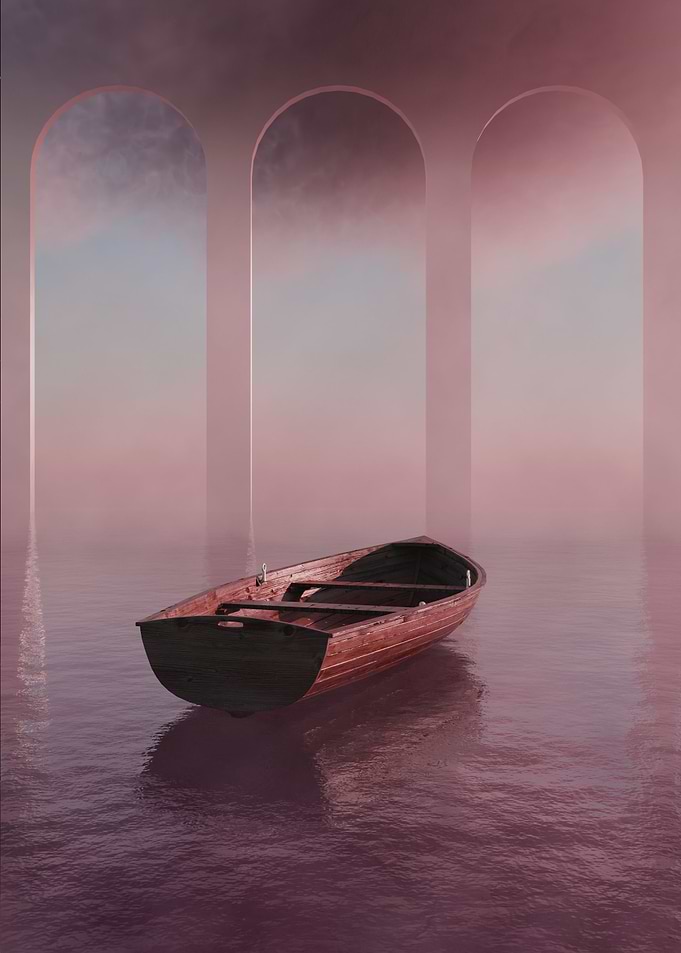 Boat Pink 3D Surrealism
