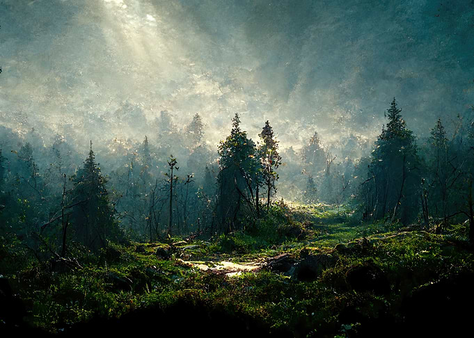 Dense Woodland Landscape
