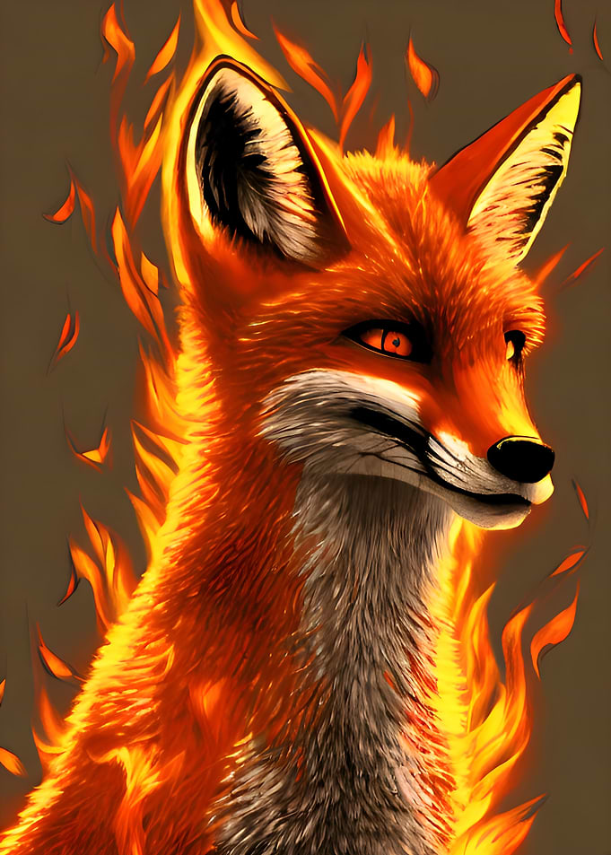 Burning Red Fox
