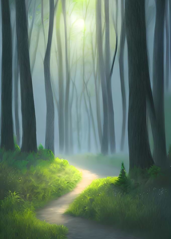 Forest Path Trees Sunlight