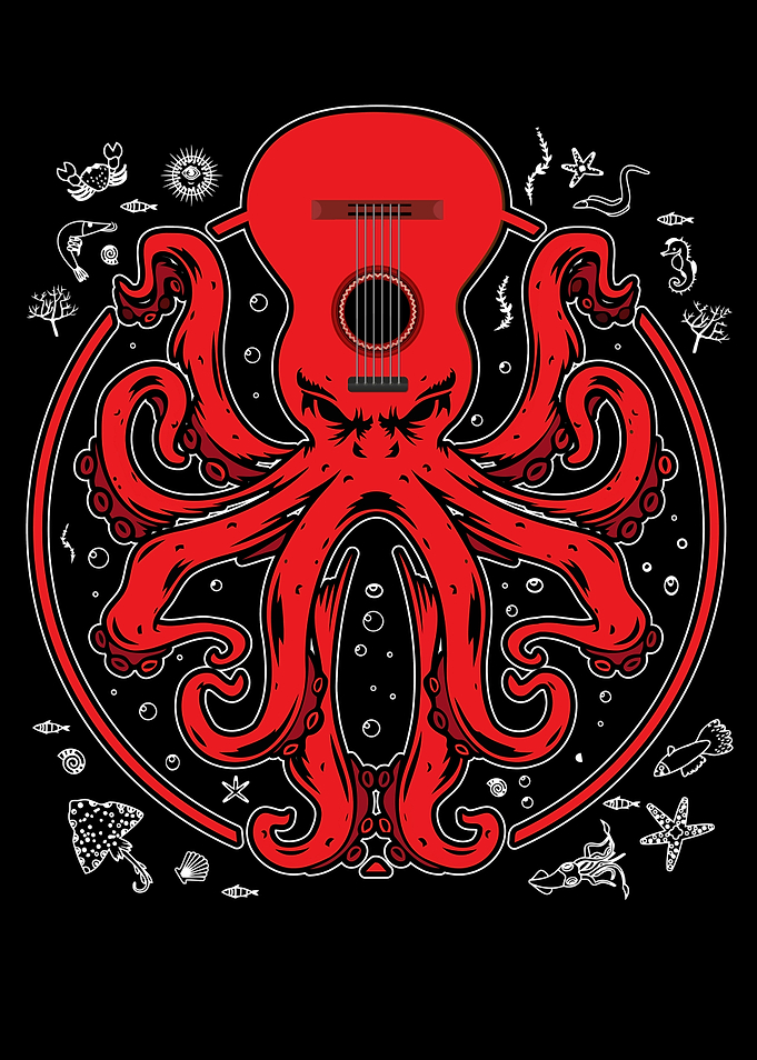 Octopus Guitar Player Gift