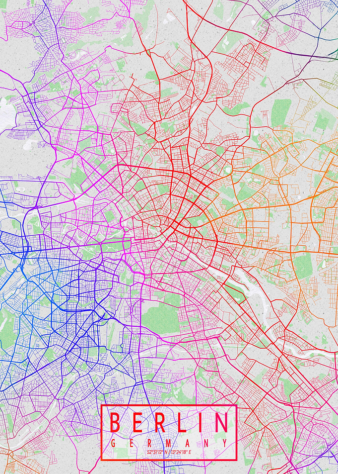 Berlin City Map Colorful