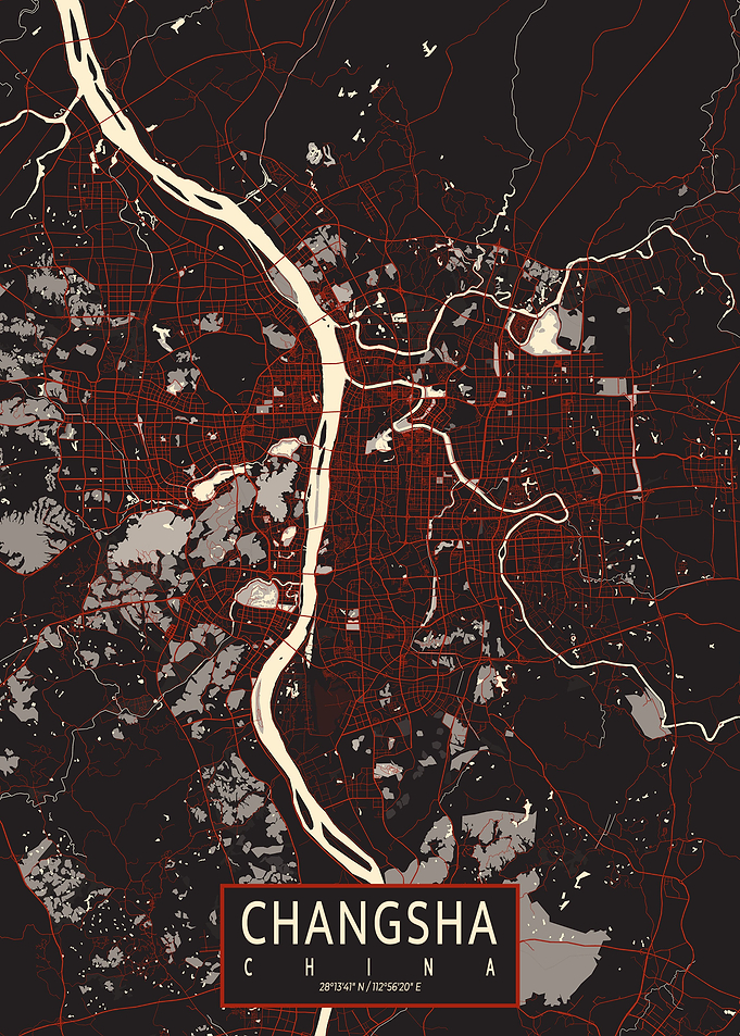 Changsha City Map Vector