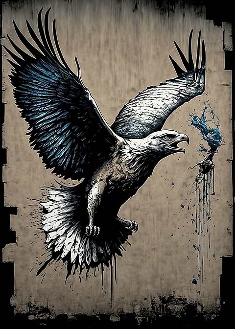 Flying Eagle — metal poster wall art