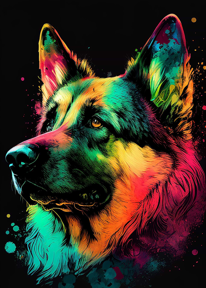 German Shepherd Colorful