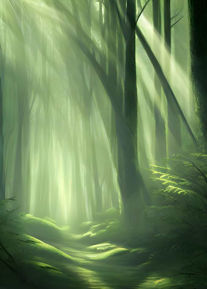 Forest Path Rays of Light