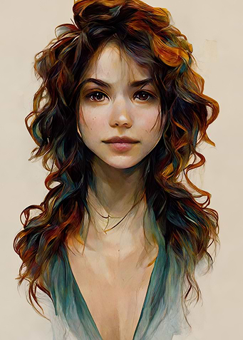 A curly haired girl