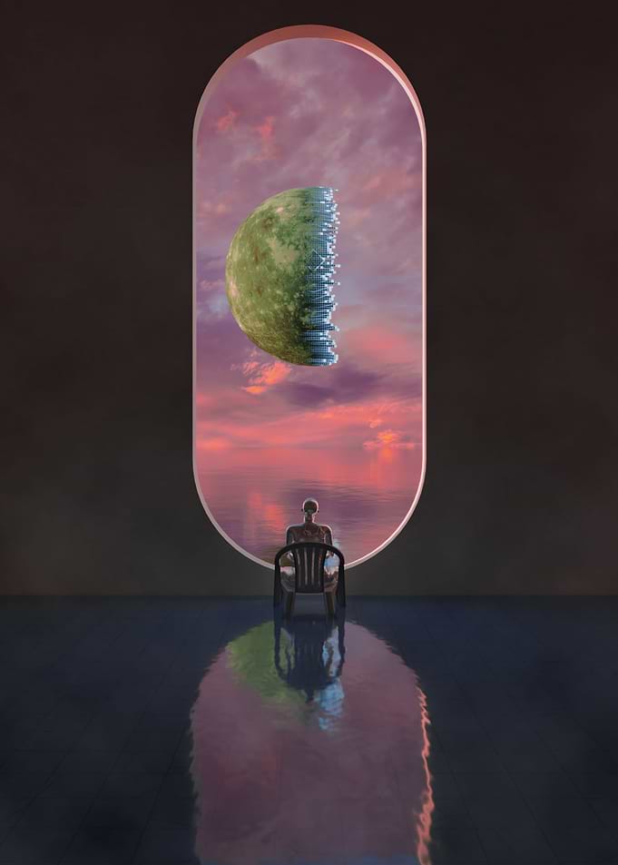 Looking Planet 3D Surreal