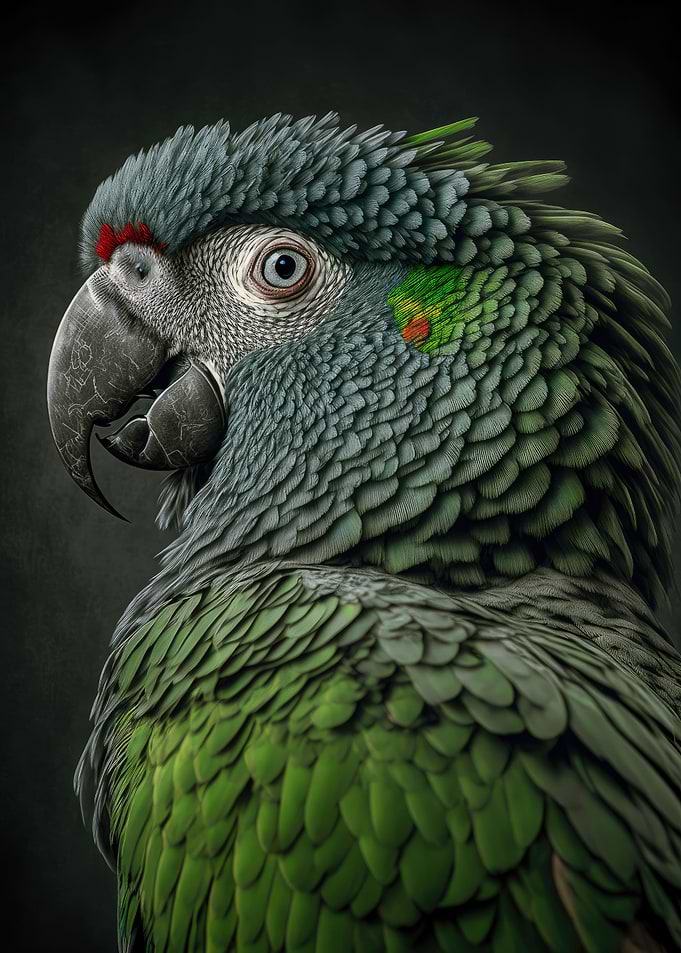 Green Parrot Poster