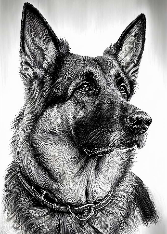 German Shepherd Drawn