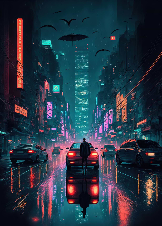 Cyberpunk Neon Skyscrapers