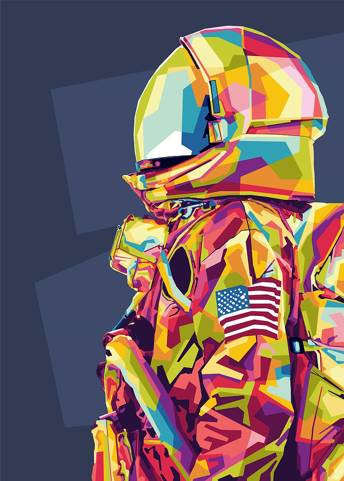 Astronaut in WPAP style