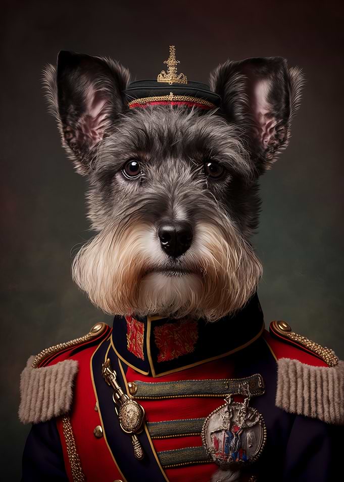 Dog in Military Uniform