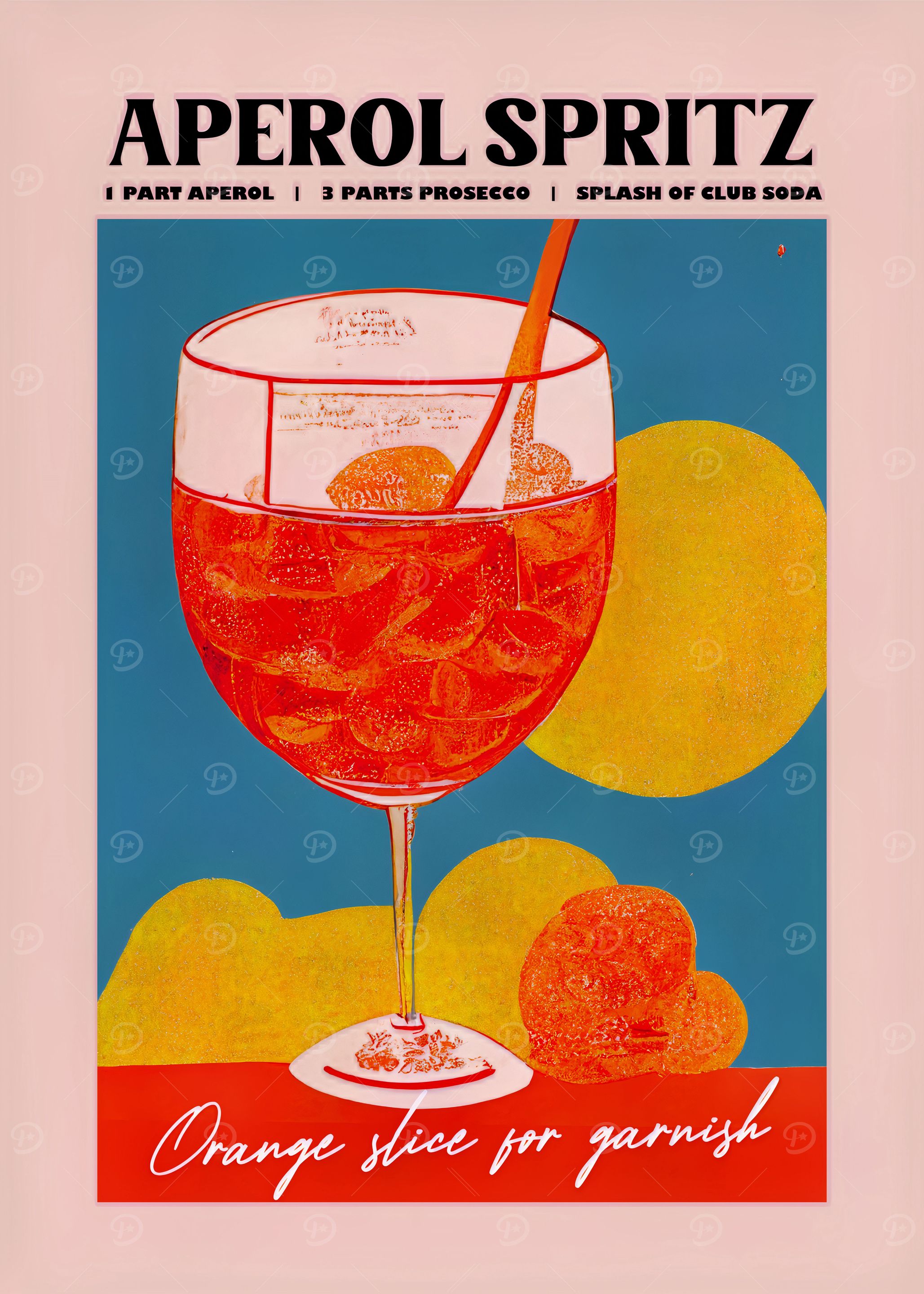 Pink Aperol Spritz Art