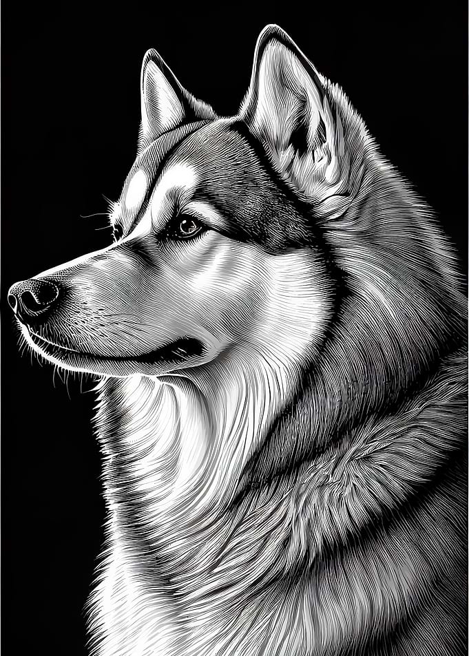 Husky Drawn Dog