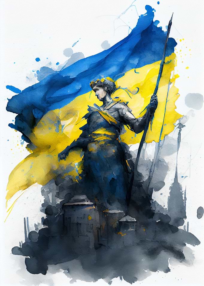 Ukrainian national flags